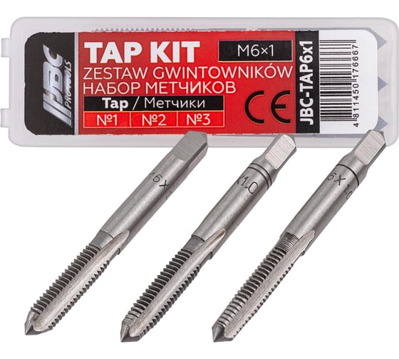 Метчик JBC M6x1, 3шт. JBC-TAP6x1/к-т 3шт/(63099) 1