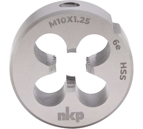 Плашка NKP М10, шаг 1.25мм, DINEN22568, HSS, 6e, 30х11мм 239101N