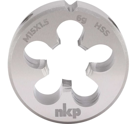 Плашка NKP М15, шаг 1.5мм, DINEN22568, HSS, 6g, 38х10мм 240152N 1