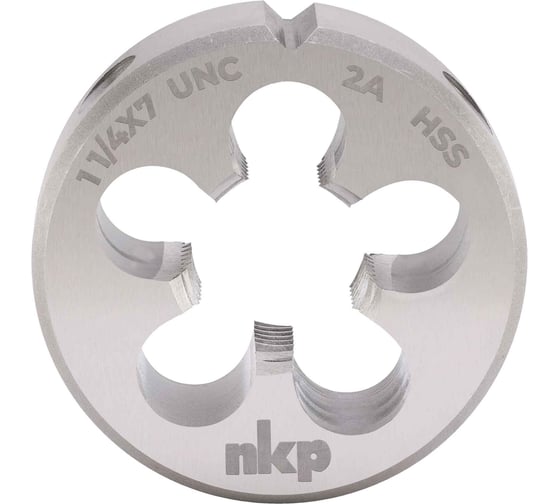 Плашка NKP UNC 1 1/4 -7 DINEN22568, HSS, 2A, 65x25мм 245114N 1