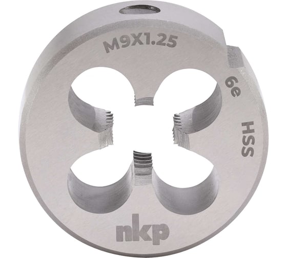 Плашка NKP М9 шаг 1.25мм DINEN22568 HSS 6e 25х9мм 239090N 1