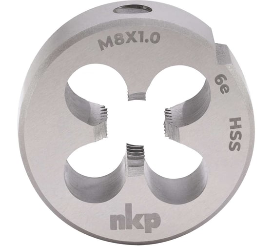 Плашка NKP М8 шаг 1.0мм DINEN22568 HSS 6e 25х9мм 239081N 1