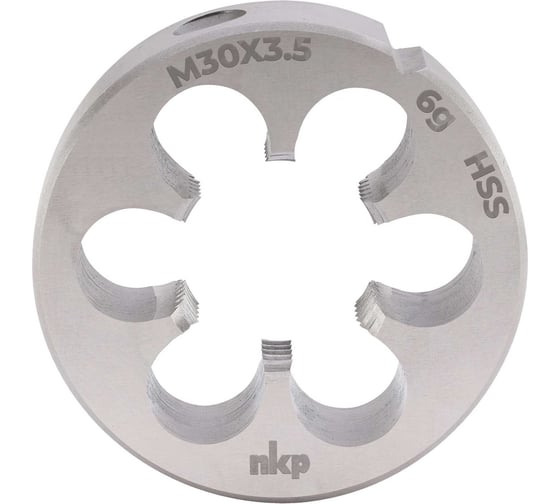 Плашка NKP М30 шаг 3.5мм DINEN22568 HSS 6g 65х25мм 240300N 1