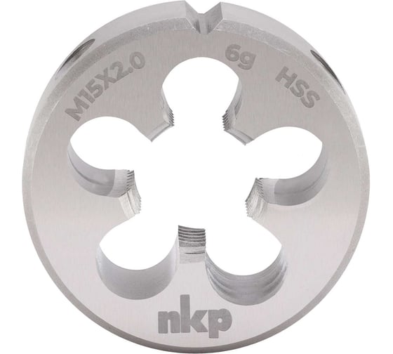Плашка NKP М15 шаг 2.0мм DINEN22568 HSS 6g 38х14мм 240151N 1