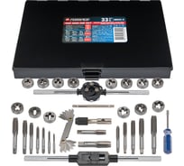 Набор метчиков и плашек Forsage 33 предмета (метрич + дюйм)в металлическом кейсе F-M033-3(8684)