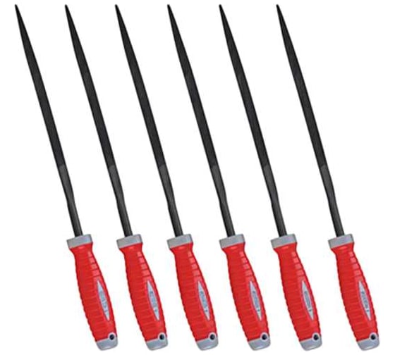 Надфиль полукруглый ООО МПК "Технологические Инновации" набор 6 штук 180мм - HAIBOSHI; двухкомпонентная ручка 20268 1