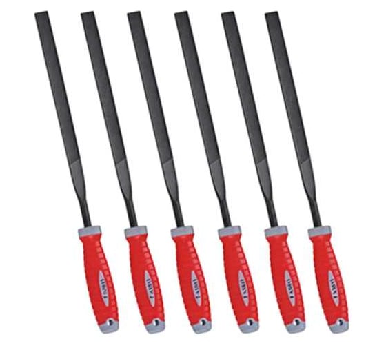 Надфиль плоский ООО МПК "Технологические Инновации" набор 6 штук 160мм - HAIBOSHI; двухкомпонентная ручка 20264 1