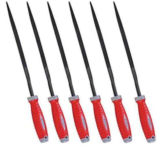 Надфиль полукруглый ООО МПК "Технологические Инновации" набор 6 штук 160мм - HAIBOSHI; двухкомпонентная ручка 20267 1