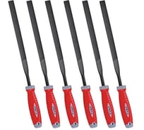 Надфиль плоский ООО МПК "Технологические Инновации" набор 6 штук140мм - HAIBOSHI; двухкомпонентная ручка 20263