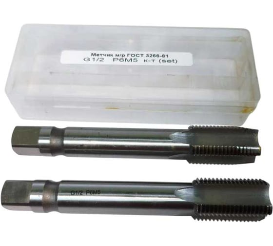 Метчик ИНКО трубный цилиндрический G, 1/2, комплект из 2шт 00-00006395