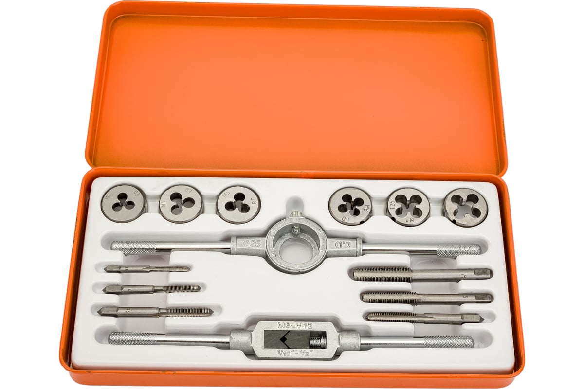 Набор метчиков и плашек BOHRER метрические, М3x0,5 М4x0,7 М5x0,8 М6x1,0 ...