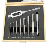 Комплект резьбонарезного инструмента CNIC Вороток и 7 метчиков М3-М12 9ХС в дер. коробке 8 поз. 38476