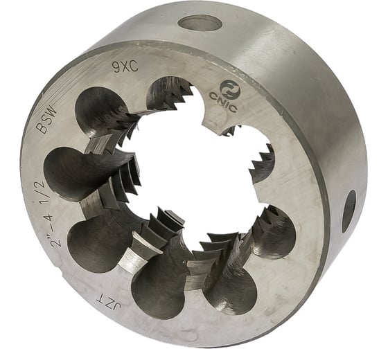 Плашка CNIC дюймовая 2"- 4 1/2BSW 55гр 9ХС 4 1/2 ниток/дюйм, dнар. 90мм резьба Уитворта 55869