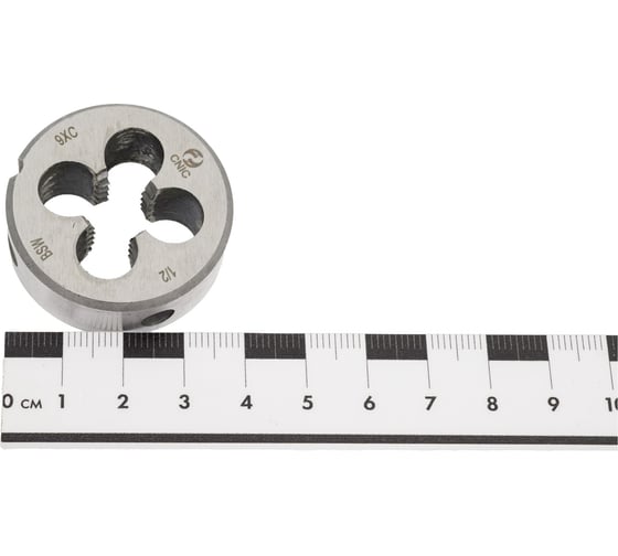 Плашка CNIC дюймовая 1/2"-12BSW 55гр 9ХС 12 ниток/дюйм, dнар. 38мм резьба Уитворта 39885