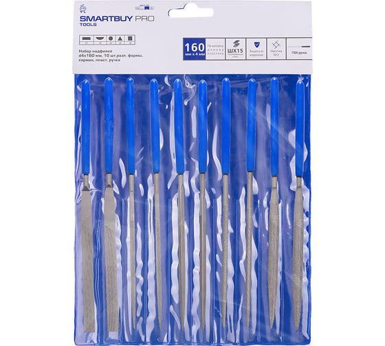 Надфили Smartbuy PRO TOOLS в наборе 10 шт, пласт. рукоятка SBT-PRO-TFS-10P2 1