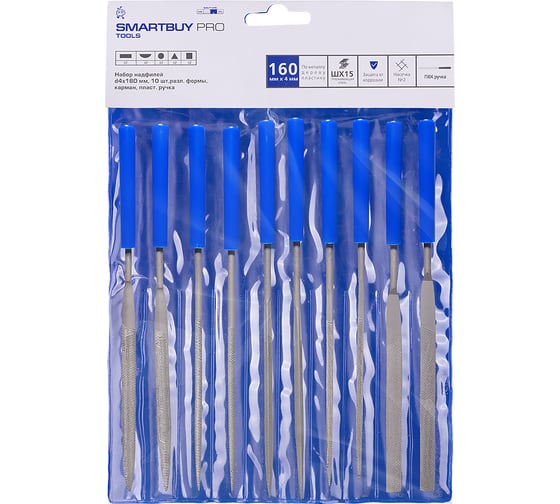 Надфили Smartbuy PRO TOOLS в наборе 10 шт, ПВХ рукоятка SBT-PRO-TFS-10P1 1