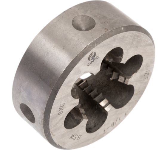 Плашка CNIC дюймовая 1 1/8"- 7BSW 55гр 9ХС 7 ниток/дюйм, dнар. 65мм резьба Уитворта 18511
