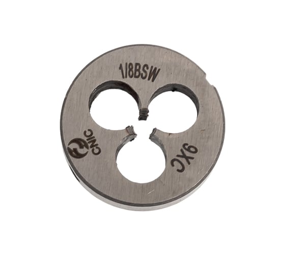 Плашка CNIC дюймовая 1/8"-40BSW 55гр 9ХС 40 ниток/дюйм, dнар. 20мм резьба Уитворта 40792 1
