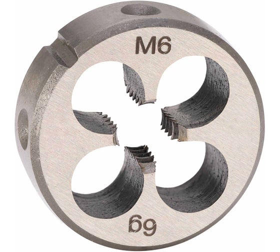 Плашка H-Tools М6, шаг 1.0мм, DINEN22568, CrV 6g 20х7мм 210060HT 1