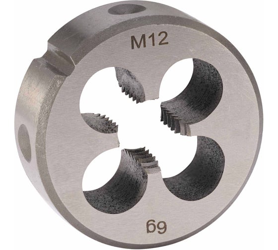 Плашка H-Tools М12, шаг 1.75мм, DINEN22568, CrV 6g 38х14мм 210120HT 1