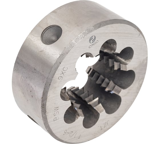 Плашка CNIC дюймовая 1 1/2"- 6BSW 55гр 9ХС 6 ниток/дюйм, dнар. 75мм резьба Уитворта 55866