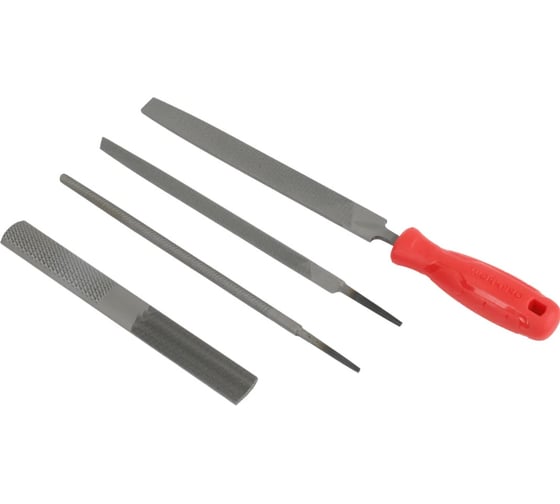 Набор напильников по металлу и дереву Workpro 200мм -5шт (круглый/полукруг/плоский/квадрат/треугольник) со сменной ручкой, WP251017 1