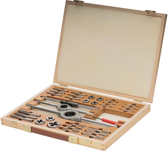 Набор метчиков и плашек Bucovice Tools M1-D M3-M12 HSS 34пр 340122