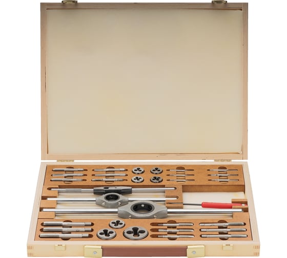 Набор метчиков и плашек Bucovice Tools M1-D M3-M12 HSS 34пр 340122