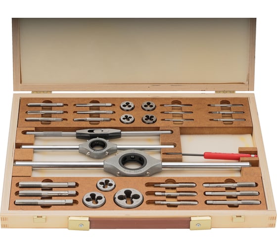 Набор метчиков и плашек Bucovice Tools M1-D M3-M12 HSS 34пр 340122