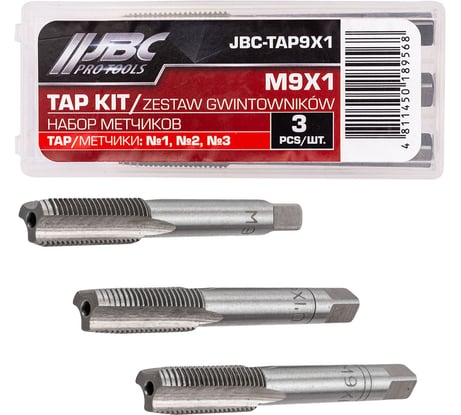 Метчик JBC M9x1, 3шт JBC-TAP9x1(62743)