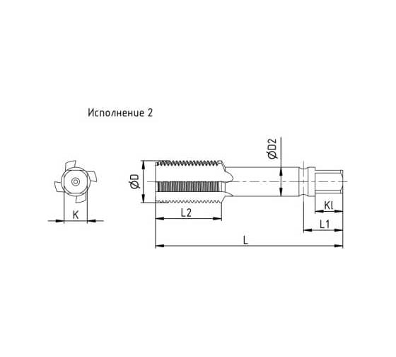 Метчик Русский Инструмент М48х3 HSS машинно-ручной, глухой, исп2 ГОСТ 3266-81 ri.113.1661