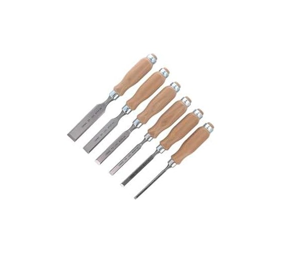 Набор из 6 плоских стамесок Narex Wood Line Profi (светлые) 853055