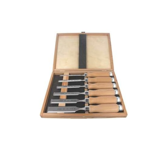Набор из 6 плоских стамесок Narex Wood Line Profi (светлые) 853055
