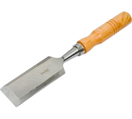Стамеска Политех плоская, деревянная рукоятка, 38 мм, 2523038