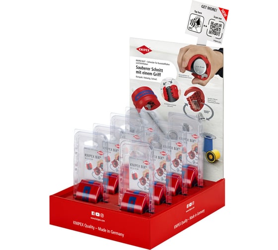 Укомплектованный дисплей KNIPEX BiX труборез KN-902210BK 10 шт KN-001801V43