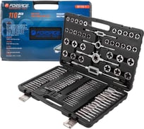 Набор метчиков и плашек Forsage 110 предметов (2х0.4,3х0.5,4х0.7,5х0.8,6х0.75-1,8х0.75-1,25,9х0.75-1.25,10х0.75-1.5,11х0.75/1/1.25/1.5, 12х0.75-1.75,14х1-2,16х1-2,18х1.5) F-B110-1 New(50251)