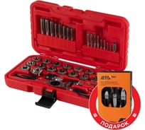 Набор метчиков и плашек МАСТАК SK-5 M3-M12, кейс, 40 предметов, в комплекте набор пассатижей 351-00040CP