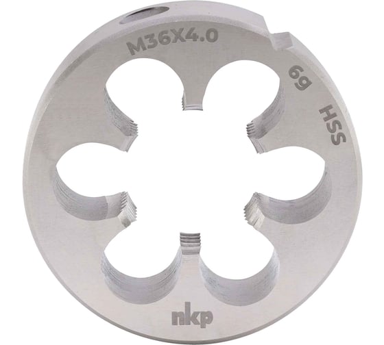 Плашка NKP М36 шаг 4.0мм DINEN22568 HSS 6g 65х25мм 240360N