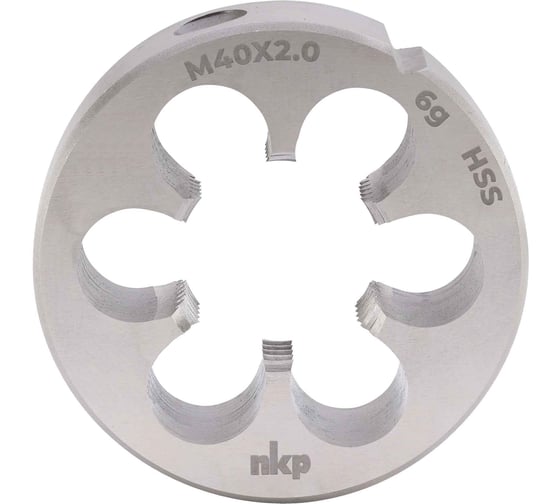 Плашка NKP М40 шаг 2.0мм DINEN22568 HSS 6g 75х20мм 240401N