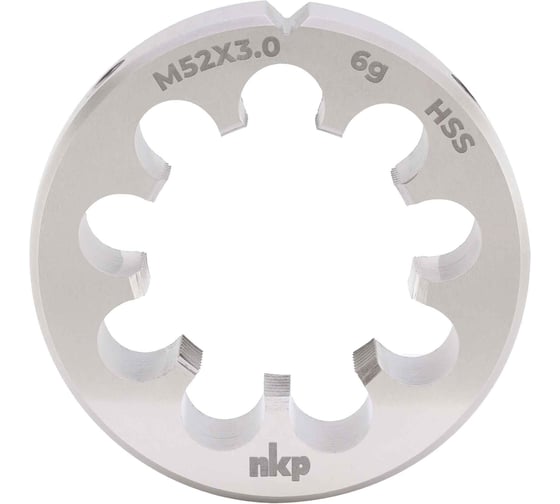 Плашка NKP М52 шаг 3.0мм DINEN22568 HSS 6g 90х36мм 240523N