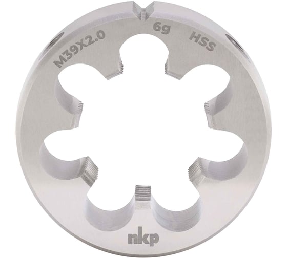 Плашка NKP М39 шаг 2.0мм DINEN22568 HSS 6g 75х20мм 240392N
