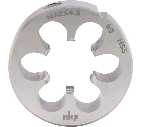 Плашка NKP М42 шаг 4.5мм DINEN22568 HSS 6g 75х30мм 240420N
