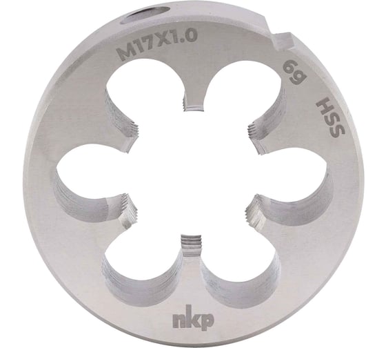 Плашка NKP М17, шаг 1.0мм DINEN22568 HSS 6g 45х14мм 240171N