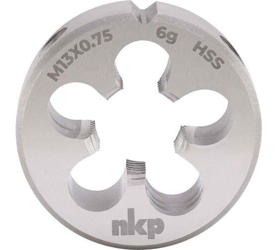 Плашка NKP М13, шаг 0.75мм DINEN22568 HSS 6g 38х10мм 240132N