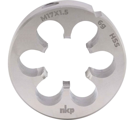 Плашка NKP М17, шаг 1.5мм DINEN22568 HSS 6g 45х14мм 240172N