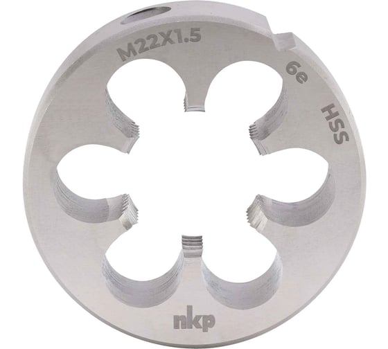 Плашка NKP М22, шаг 1.5мм DINEN22568 HSS 6e 55х16мм 239222N