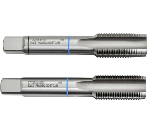 Метчик ТОЧИНТЕХ м/р М22х2,5 Р6М5(М2), ГОСТ 3266-81, к-т 2 шт. с прох. хв. мт00475