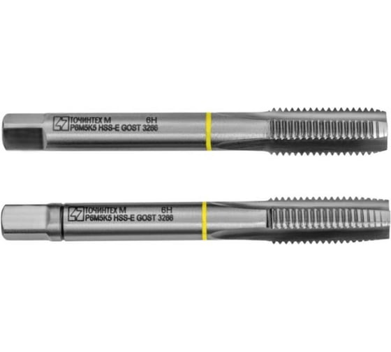 Метчик ТОЧИНТЕХ м/р М10х1,5 Р6М5К5(М35) ГОСТ 3266-81 к-т 2 шт. с прох. хв. мт00486