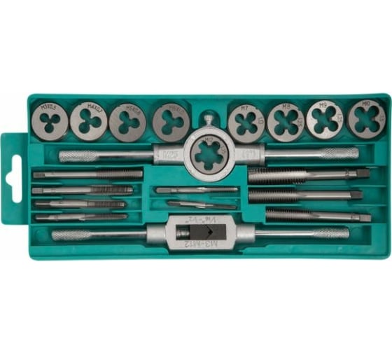 Набор метчиков и плашек SDW TOOLS 20 предметов, M3-M12, пластик кейс ta00301