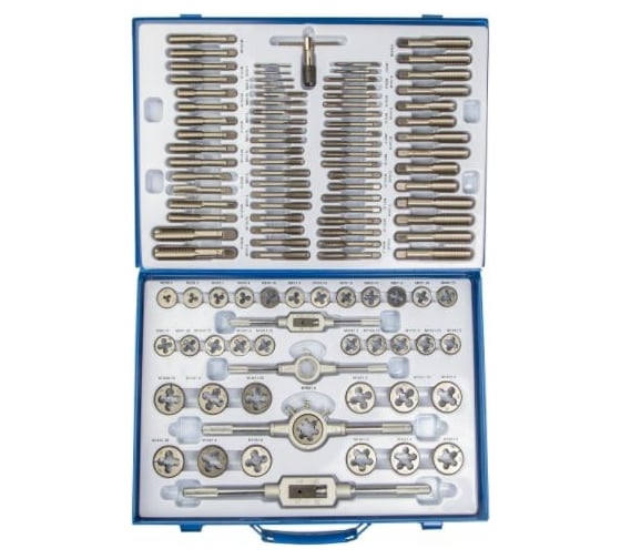 Набор метчиков и плашек SDW TOOLS 110 предметов, M2-M18, металл кейс ta00305